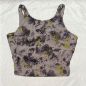 Lululemon Athletica Aligh Gray Black Fitted Crop Tank Top